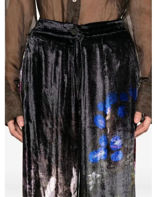 Yavi Blue Printed Drawstring Trousers