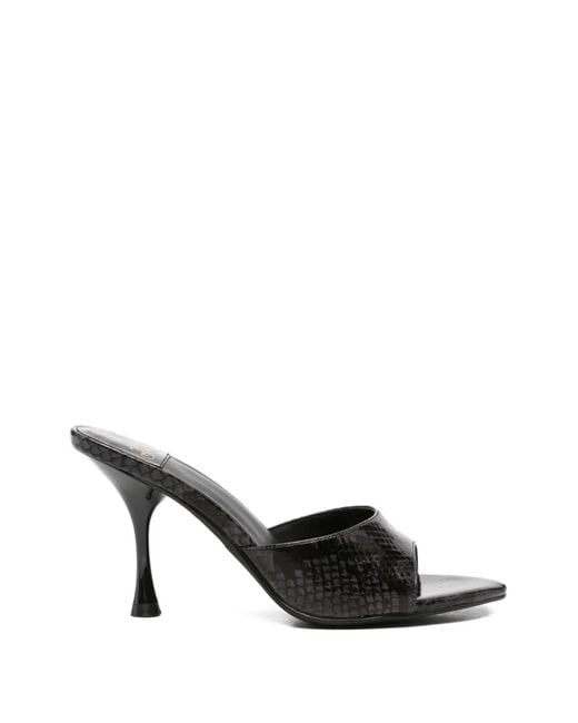 Jeffrey Campbell Black Agent Snakeskin-Effect Sandals