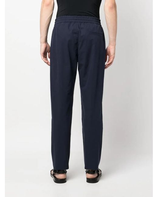 A.P.C. Blue Kaplan Drawstring-Waist Trousers for men