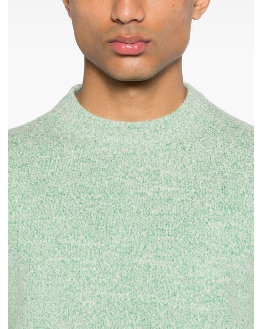 Jil Sander Green Marl-knit Wool Blend Jumper for men