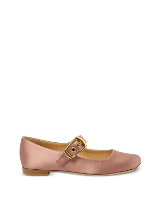 Chloé Brown Polly Buckle-Strap Ballet Flats