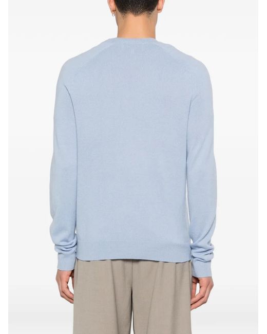 Bompard Blue Round-Neck Hammer-Sleeved Jumper for men