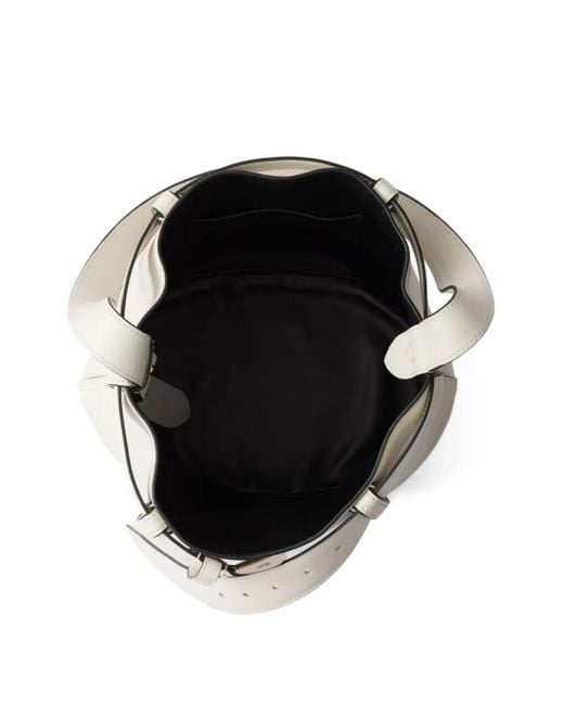 Prada White Buckled Bucket Bag