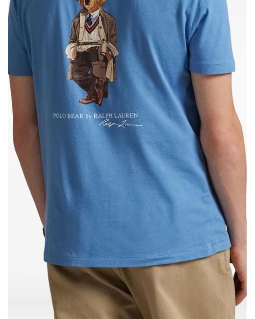 T-Shirt À Imprimé Polo Bear Ralph Lauren pour homme en coloris Blue