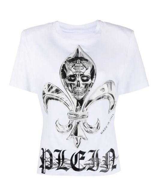 Philipp Plein White Sexy Pure Fit Chrome Cotton T-Shirt