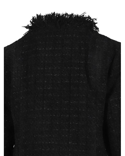 BOHEMSEO Black Frayed-Tweed Jacket