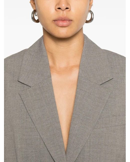 By Malene Birger Gray Liva Buttoned Blazer