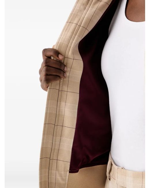Mos Mosh Natural Mmkira Chels Check-Pattern Zip-Up Jacket