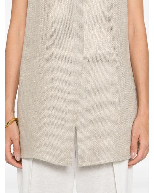 Top de lino Giorgio Armani de color Natural