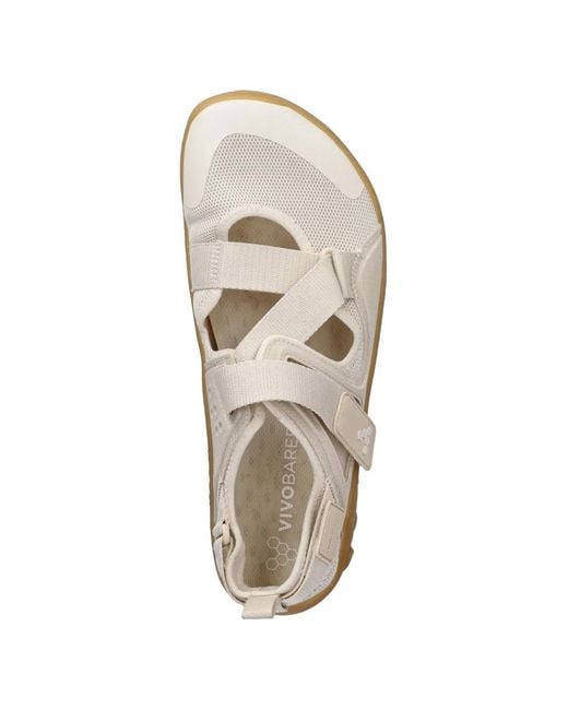 Vivobarefoot White Tracker Touch-Strap Mesh-Panel Sandals for men