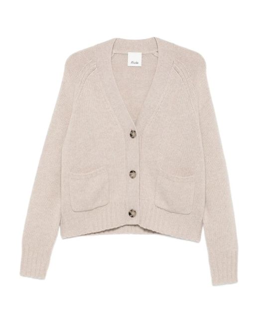 Allude パッチポケット カーディガン White