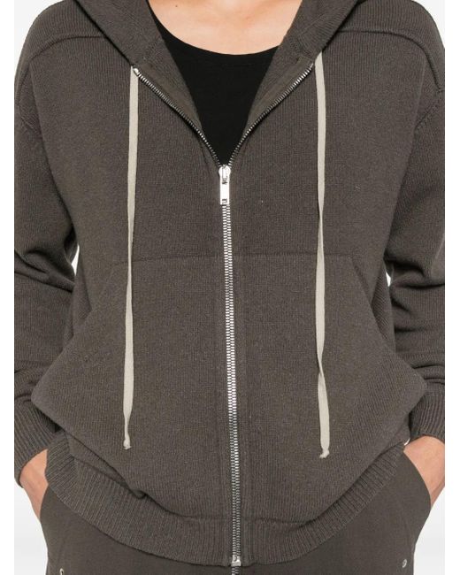 Rick Owens Black Zipped Hoodie for men