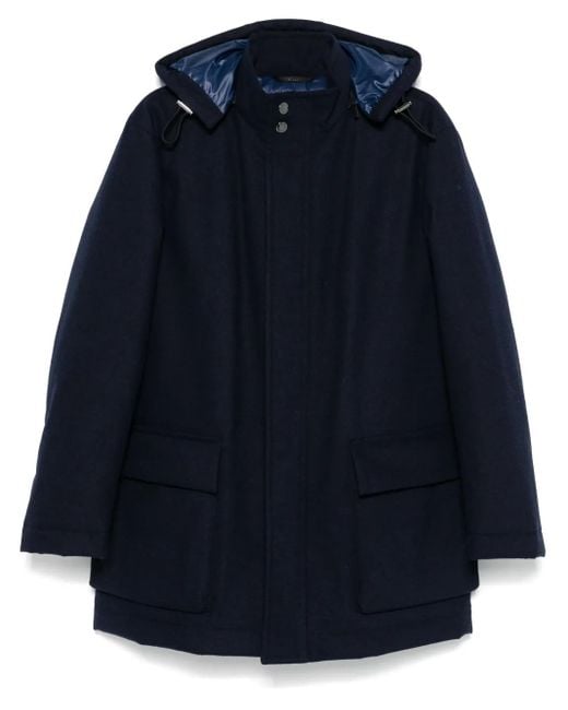 Boss Wattierter Mantel aus Flanell in Blue für Herren