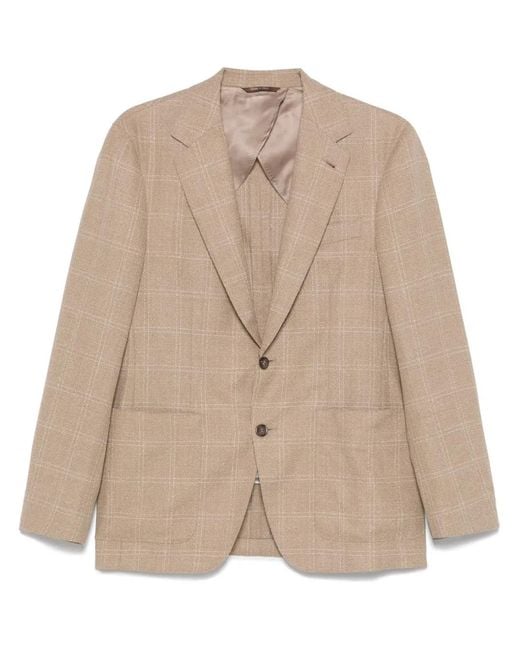 Canali Natural Checked Blazer for men