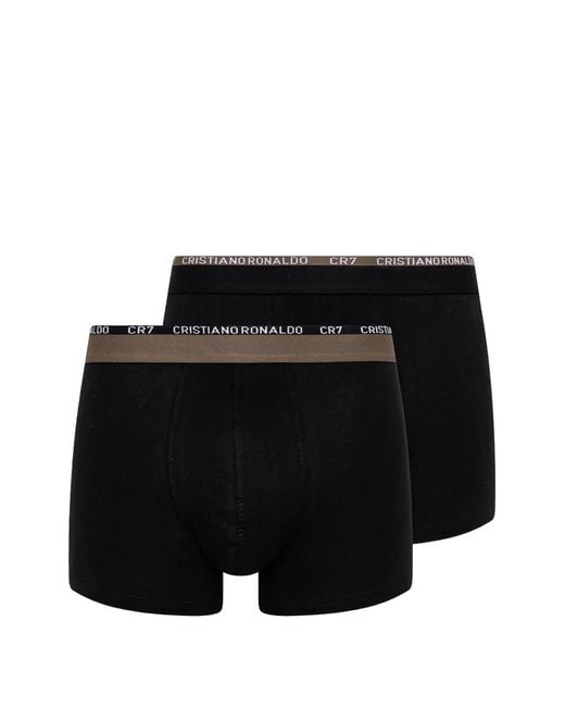 Cristiano Ronaldo CR7 Black Logo-Waistband Trunks (Set Of Seven) for men