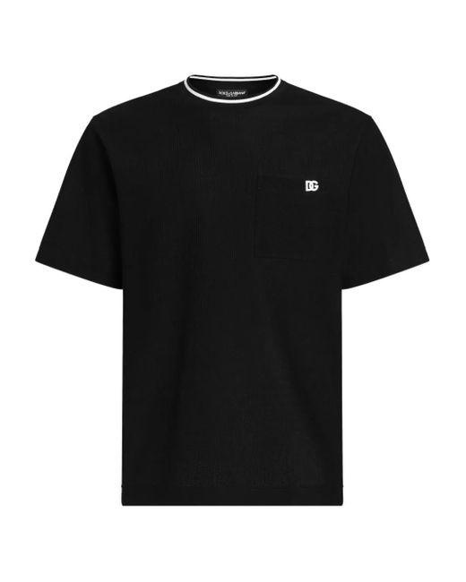 Dolce & Gabbana Black Pocket-Detail Crew-Neck T-Shirt
