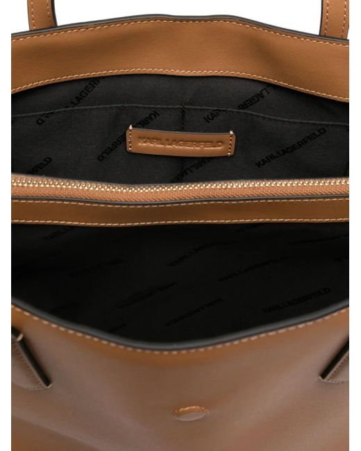Karl Lagerfeld Brown Medium Autograph Tote Bag