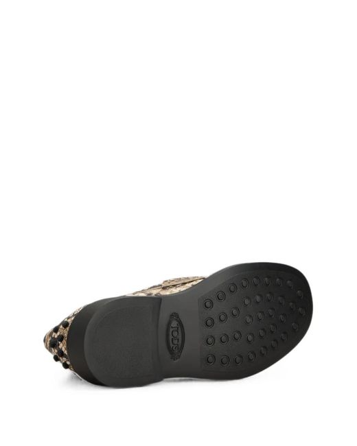 Tod's Natural Snakeskin-Effect Loafers