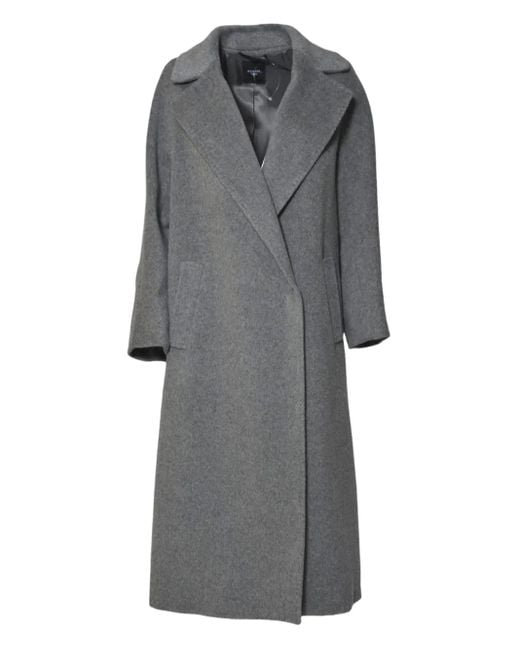 Manteau Ceinturé À Revers Crantés Weekend by Maxmara en coloris Gray