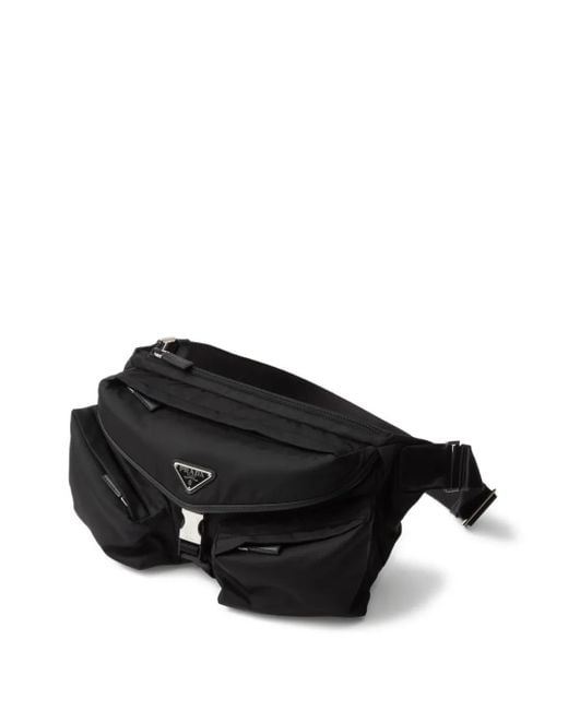 Prada Black Re-Nylon Multi-Pocket Belt Bag for men