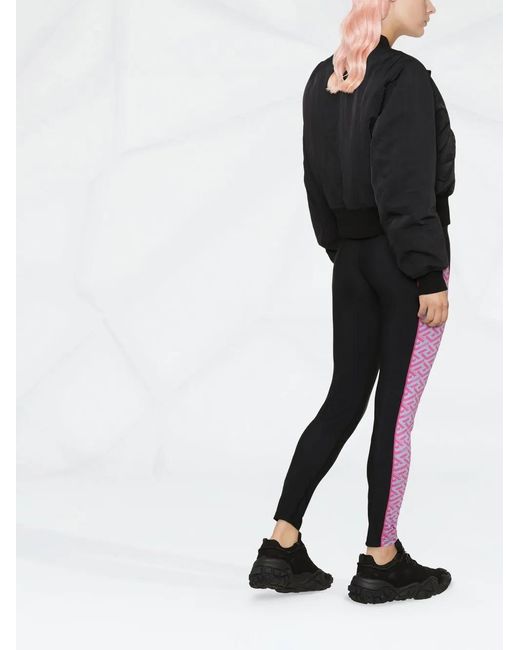 Versace Black La Greca High-Waisted Leggings