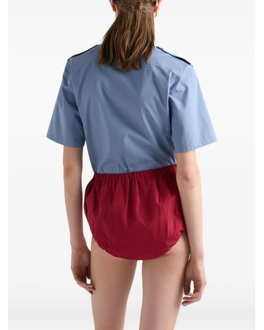 Prada Red Poplin Shorts
