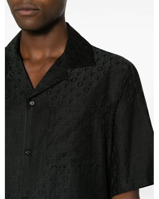 Chemise à motif monogrammé en jacquard Off-White c/o Virgil Abloh pour homme en coloris Black