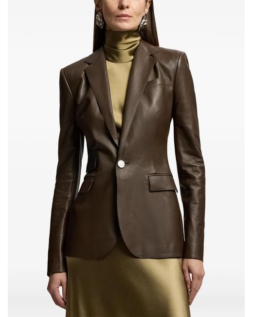 Ralph Lauren Brown Parker Leather Jacket