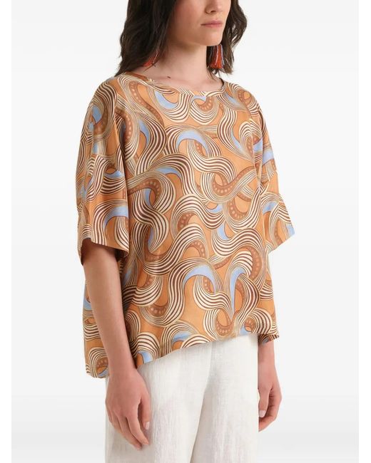 Maliparmi Natural Printed Silk Shirt