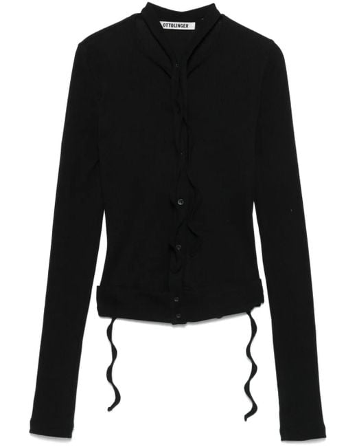 OTTOLINGER Black Double Closure Cardigan