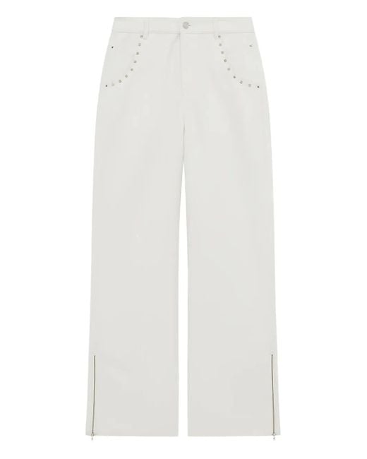 IRO White Studded Zip Trousers