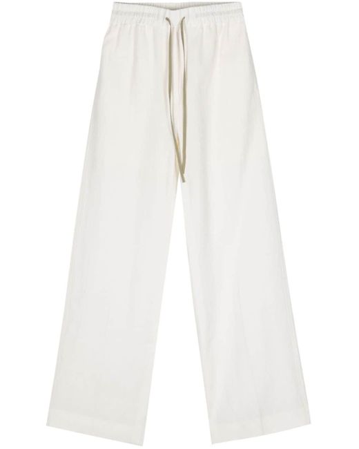 Paul Smith White Wide-leg linen trousers