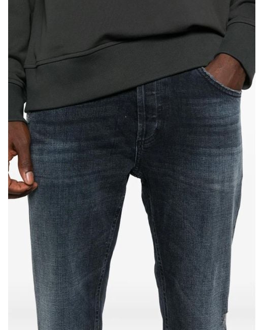 Dondup Blue Distressed-Effect Jeans for men