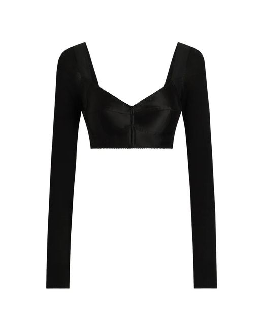 Dolce & Gabbana Black Haut Bustier En Satin