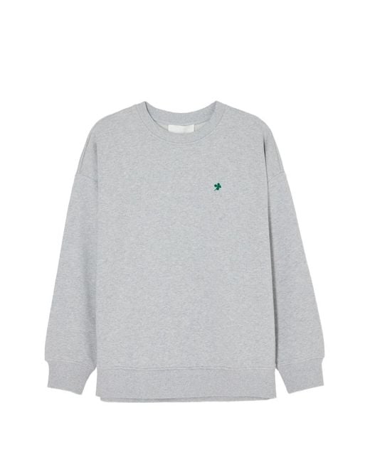 Closed Gray Logo-Embroidered Crew-Neck Sweater