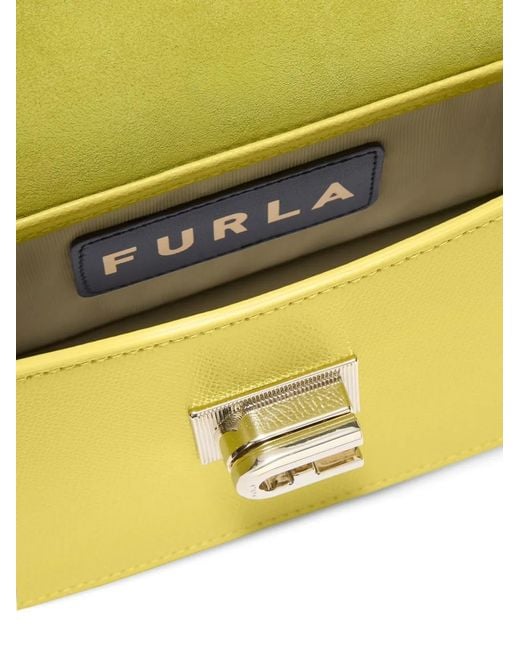 Furla Yellow Sac À Bandoulière Grainé À Logo