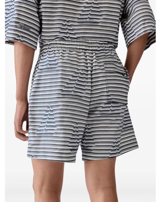 Jacquemus Blue Short Rayé À Imprimé Voilier for men