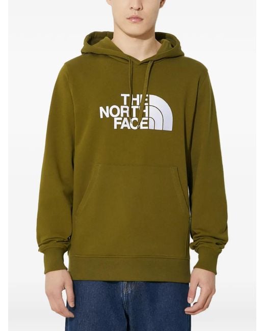 The North Face Green Logo-Print Drawstring Hoodie for men