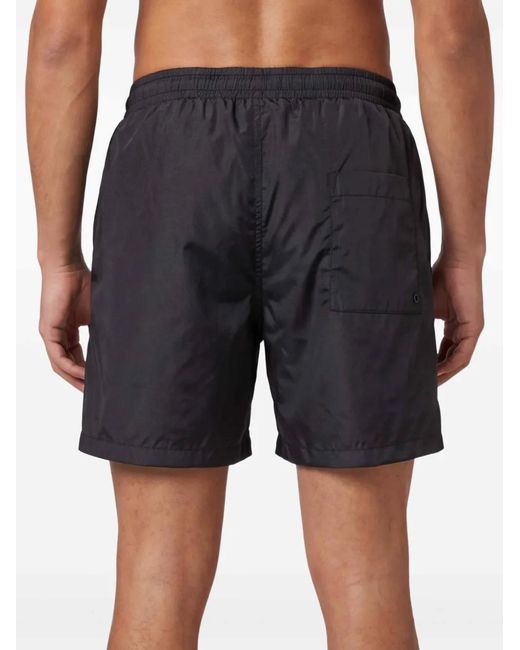 Low Brand Gray Logo-Patch Drawstring Swim Shorts for men