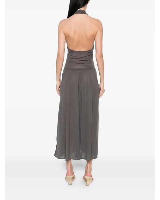 St. Agni White V-Neck Midi Dress