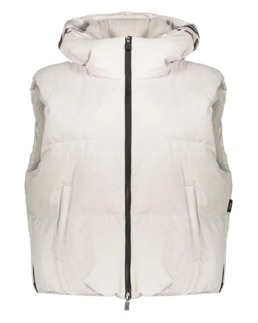 Herno Gray Hooded Quilted Gilet