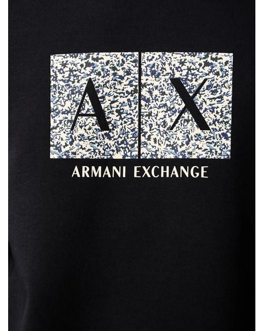 ARMANI EXCHANGE Black Logo-Print Sweatshirt for men