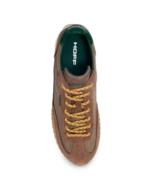 HOFF Brown Bridge Mkii Suede-Panelled Logo-Print Sneakers