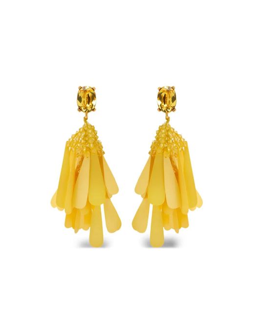 Oscar de la Renta スパンコール イヤリング Yellow