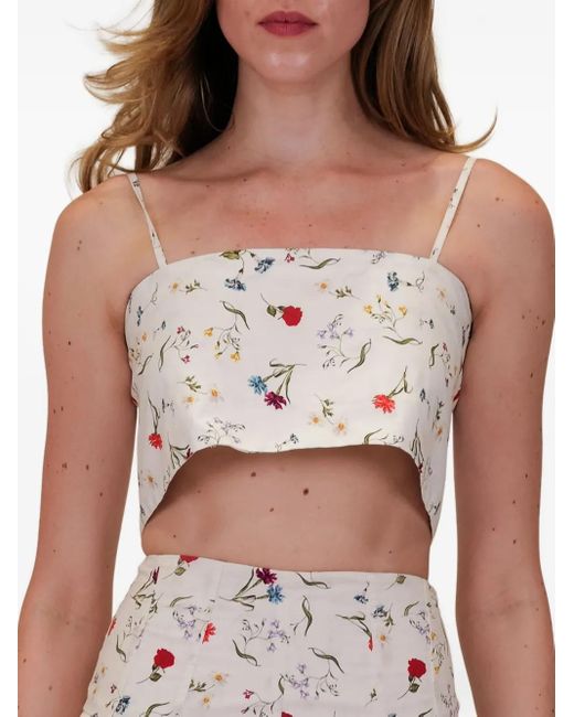 Azeeza White Walton Floral-Patterm Top