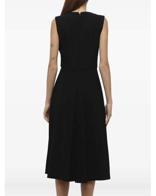 McQueen Black Asymmetric-Hem V-Neck Dress