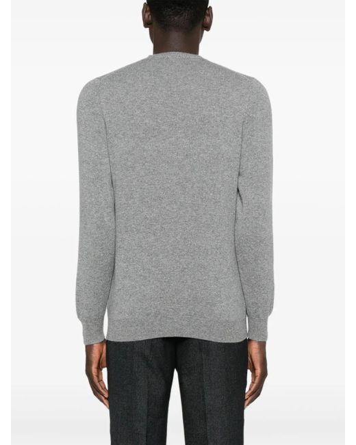 メンズ Fedeli ラウンドネック カシミアセーター Gray