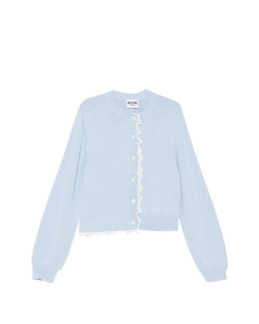 Moschino Blue Broderie-Anglaise Cardigan