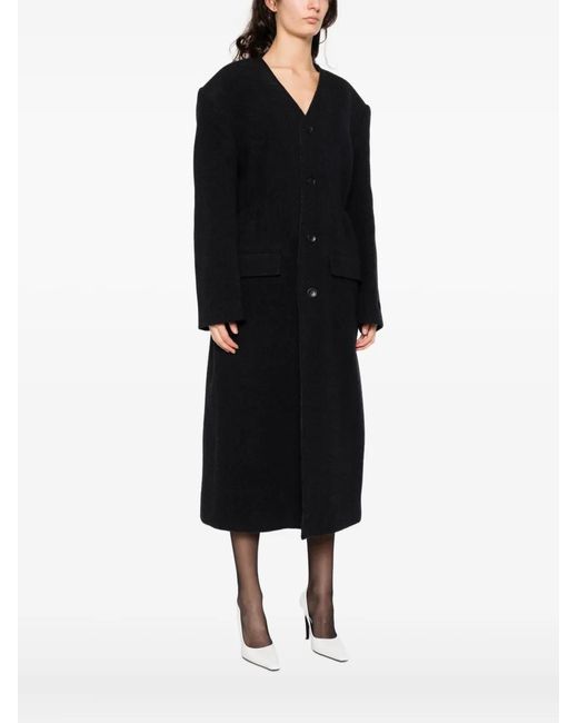 Alexander Wang Black Collarless Coat