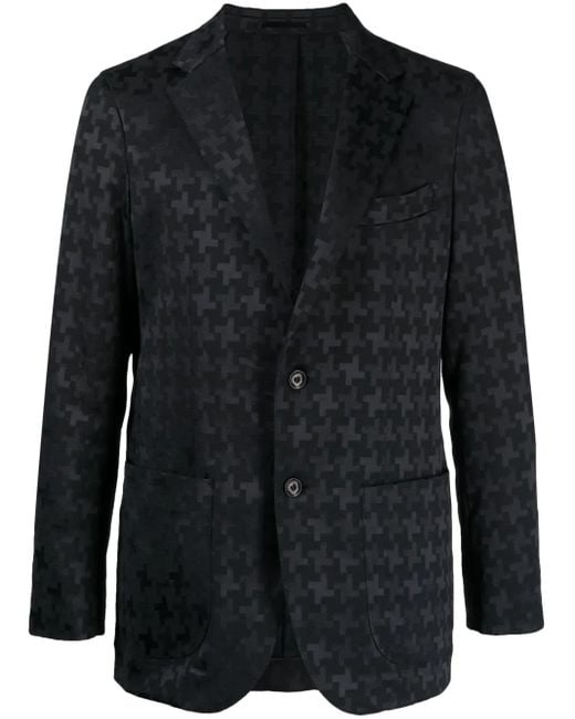 MASTER BUNNY EDITION Black Jacquard Single-Breasted Blazer for men